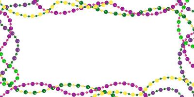 Mardi Gras Carnival Background with Beads. Invitation Template and Place for Text. vector