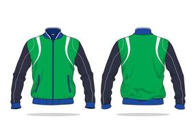 Green and Black colored jacket template mock up vector