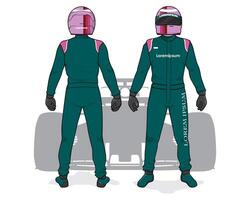 Full Racing suit design template with front and back view vector