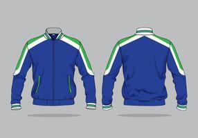 Men's Jacket apparel design template blue and green color combination vector
