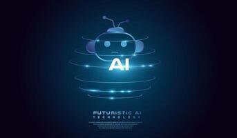 The Artificial intelligence robot visionable network concept background, abstract of AI vector