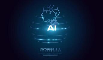 The Artificial intelligence robot visionable network concept background, abstract of AI concept background template vector
