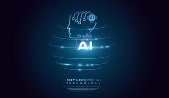 Artificial intelligence-AI- system concept background vector