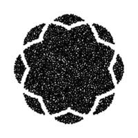 A black and white image of a flower made up of dots vector
