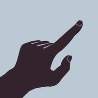 Silhouette of a human hand with index finger pointing at something vector