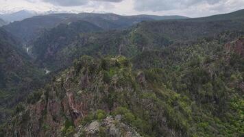 Mountain range with a river running through it video