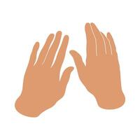 Abstract human hands stroking something. Emblem of hands isolated on white background vector