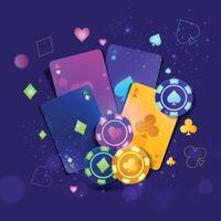 Playing poker card game Background. vector