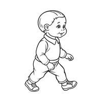 A baby walking Illustration on white background of image vector