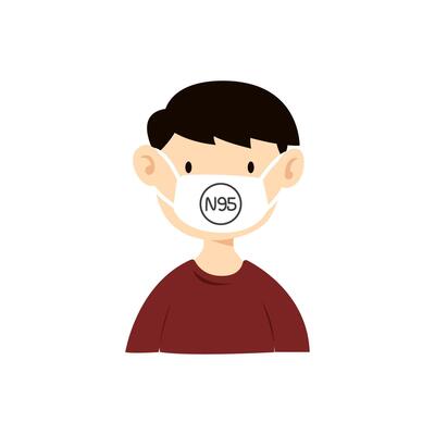 air pollution with dust PM2.5 concept. n95 mask
