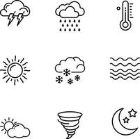 Stylish and Modern Weather Icon Set for UI and Graphic Designers vector