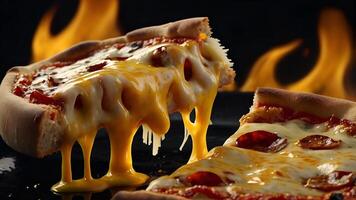Freshly Baked Pizza with Melting Cheese and Toppings photo