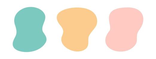 Color liquid organic blob shapes, pastel irregular random forms, fluid silhouette, simple smooth ink stain. Highlight for social media stories vector