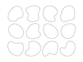 Liquid blob shapes, organic irregular random forms, fluid silhouette, simple smooth thin ink stain. Highlight for social media stories vector