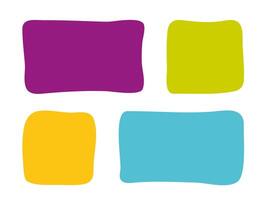 Doodle color shapes and frames for social media. Kids abstract text box by marker. Hand drawn speech bubble blobs for dialog vector