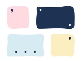 Doodle shapes and frames for social media. Pastel color abstract text box. Hand drawn speech bubble blobs for dialog. Doodle text boxes with punctuation marks. vector