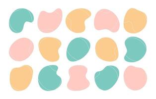 Color liquid blob shapes, irregular organic random forms, pastel fluid silhouette, simple smooth ink stain. Highlight for social media stories vector