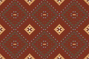 Native Traditional Granny Square Patternfolk Embroidery, Aztec Geometric Ornament Print. Design for Carpet, Wallpaper, Clothing, Wrapping, Fabric vector