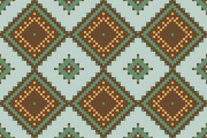 Square Geometric Patternsfolk Embroidery, Aztec Geometric Ornament Print. Design for Carpet, Wallpaper, Clothing, Wrapping, Fabric vector