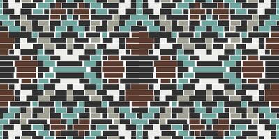 Cross Stitch Pattern Ethnic Design Pattern Drawingfolk Embroidery, Aztec Geometric Ornament Print. Design for Carpet, Wallpaper, Clothing, Wrapping, Fabric vector