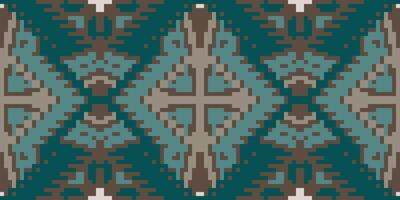 Pixel Seamless Abstract Geometric Patternfolk Embroidery, Aztec Geometric Ornament Print. Design for Carpet, Wallpaper, Clothing, Wrapping, Fabric vector