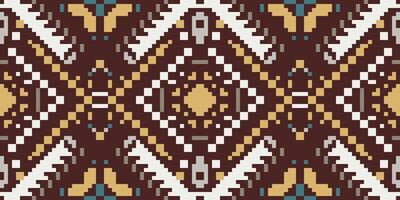 Fabric Texture Traditional Dishcloth Knitting Patternfolk Embroidery, Aztec Geometric Ornament Print. Design for Carpet, Wallpaper, Clothing, Wrapping, Fabric vector