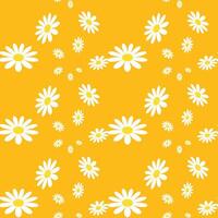 Daisy Flower Seamless Pattern. Vintage Seamless Pattern With Daisy Flower on Color Backgrounds . Cute Floral Print. vector