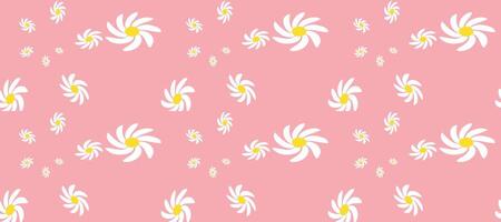 Blossom Daisy Pattern Printable. Vintage Seamless Pattern of White Daisies on Color Background. vector