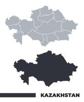 Kazakhstan flat and border outline maps vector