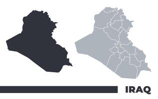 Iraq flat and border outline maps vector