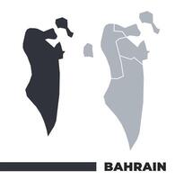 Bahrain flat and border outline maps vector