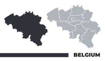 Belgium flat and border outline maps vector