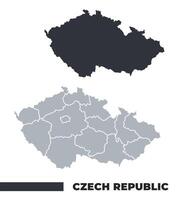 Czech Republic flat and border outline maps vector
