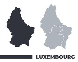 Luxembourg flat and border outline maps vector