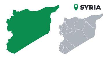 Syria map simple flat outline set vector