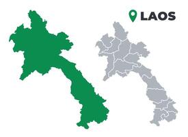 Laos map simple flat outline set vector