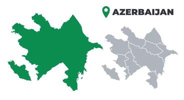 Azerbaijan map simple flat outline set vector