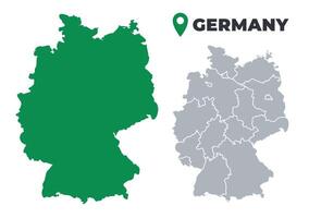 Germany map simple flat outline set vector