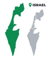 Israel map simple flat outline set vector