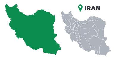 Iran map simple flat outline set vector