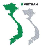 Vietnam map simple flat outline set vector