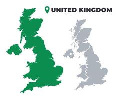 United Kingdom map simple flat outline set vector
