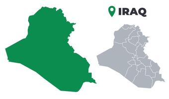 Iraq map simple flat outline set vector