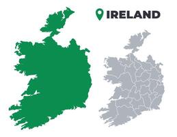 Ireland map simple flat outline set vector