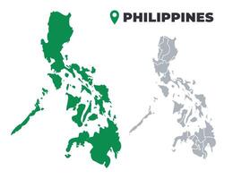 Philippines map simple flat outline set vector