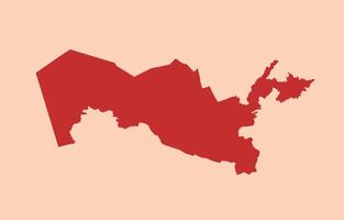 Uzbekistan simple flat red map vector