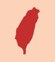 Taiwan simple flat red map vector