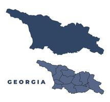 Georgia flat and outline map set vector