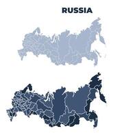 Russia political map with states border outline vector