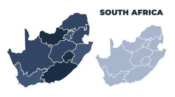 South Africa political map with states border outline vector